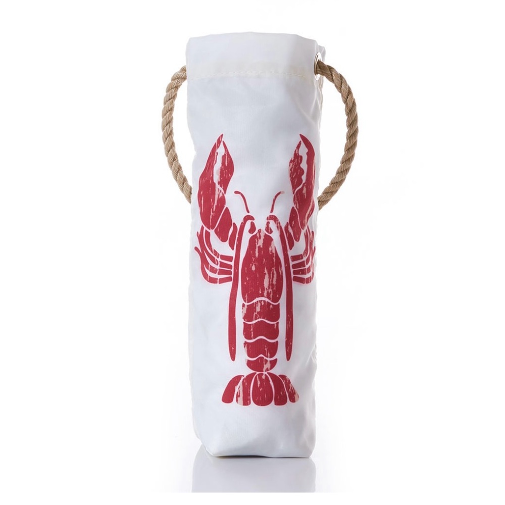 Sea Bags of Maine Lobster recycled sail wine bag red & white one of a kind 🦞RARE